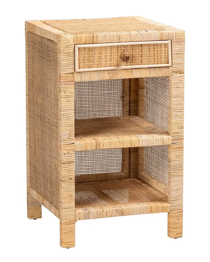 Bella 1-Drawer Nightstand - Natural Brown, Mahogany