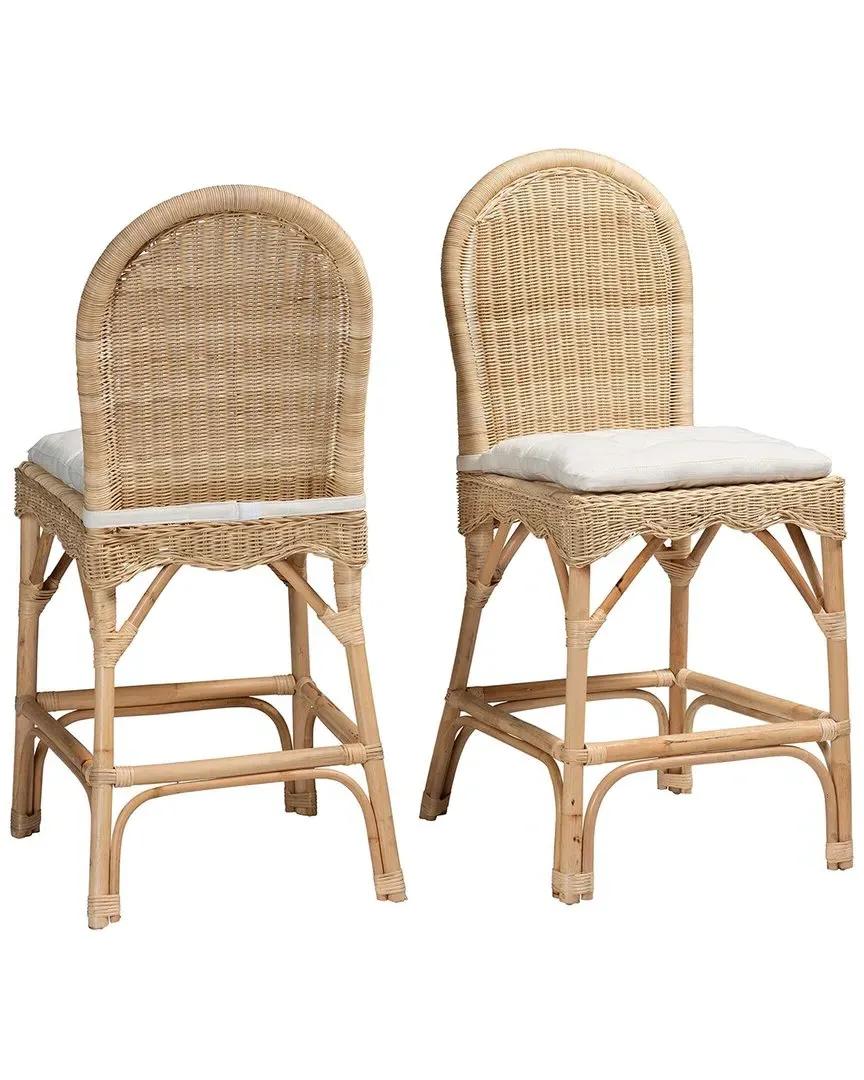 Bilu 2pc Counter Stool Set - Natural, Rattan