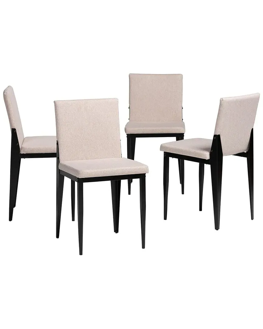 Bishop Industrial 4pc Dining Chair Set - Beige, Metal image