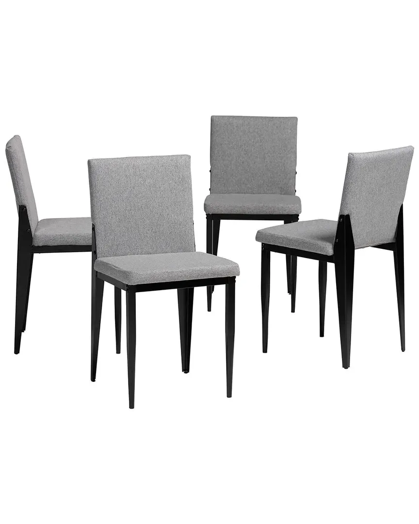 Bishop Industrial 4pc Dining Chair Set - Grey, Metal