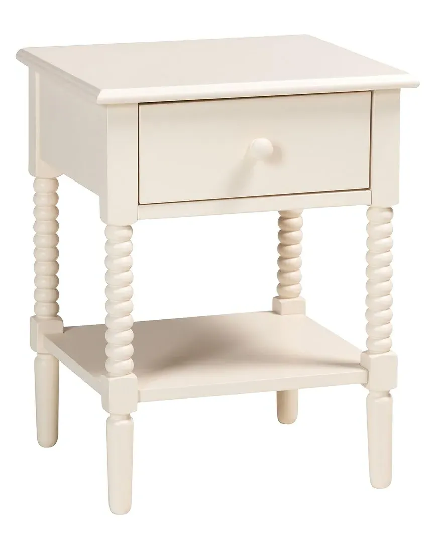 Braith 1-Drawer Nightstand with Spindle Legs - Ivory