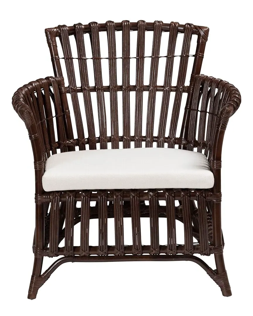 Brooklyn Bohemian Rattan Arm Chair - Brown image