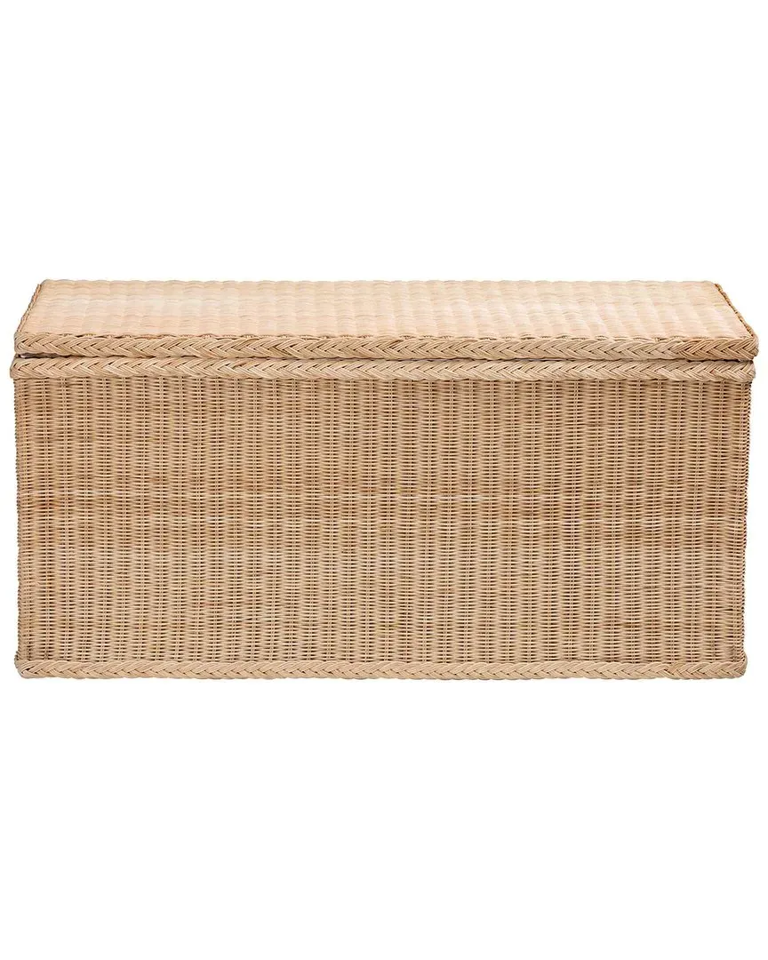 Caden Braided Rattan Chest with Lift-Top Lid - Natural image