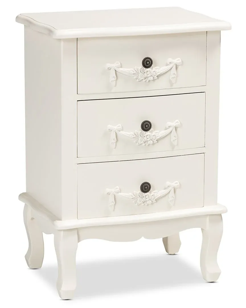 Callen 3-Drawer Nightstand - White image