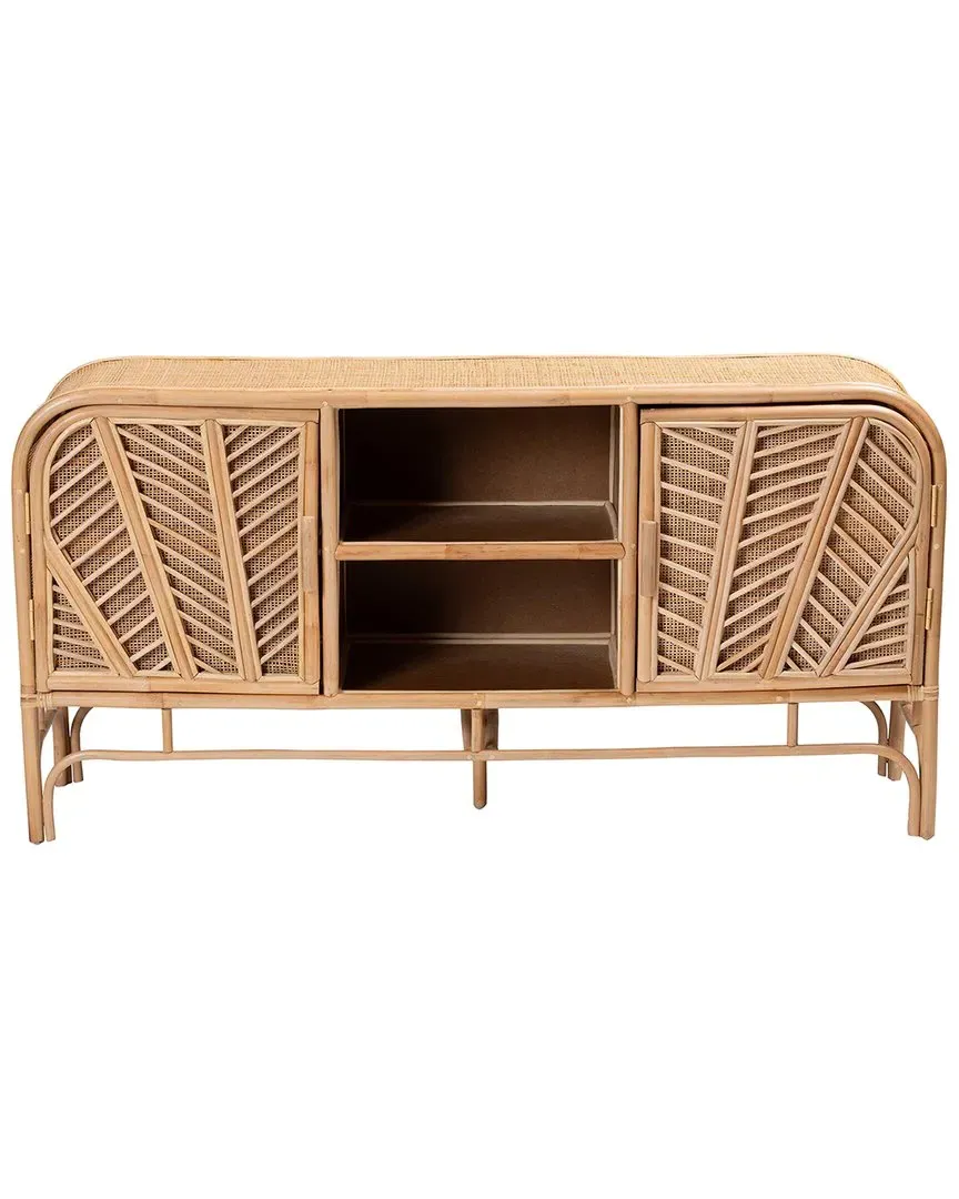 Carabella 2-Door Storage Cabinet - Natural, Rattan