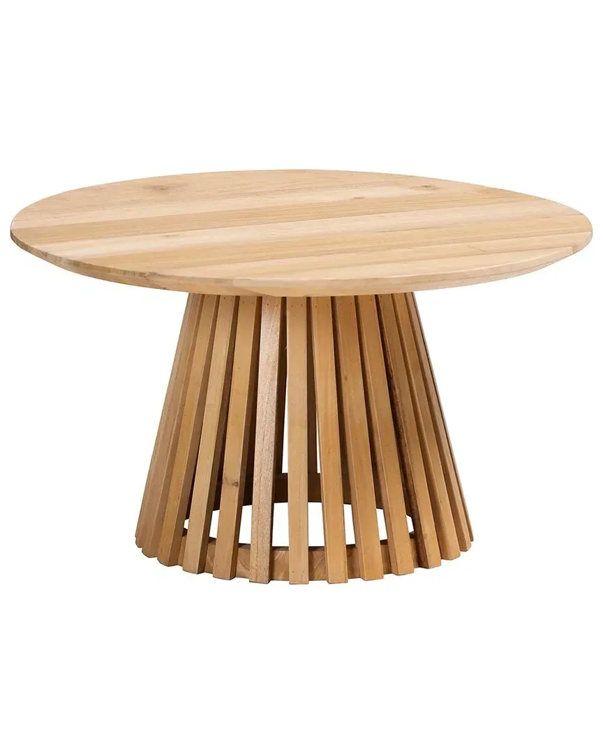 Caribic Round Coffee Table - Natural Brown, Acacia Wood