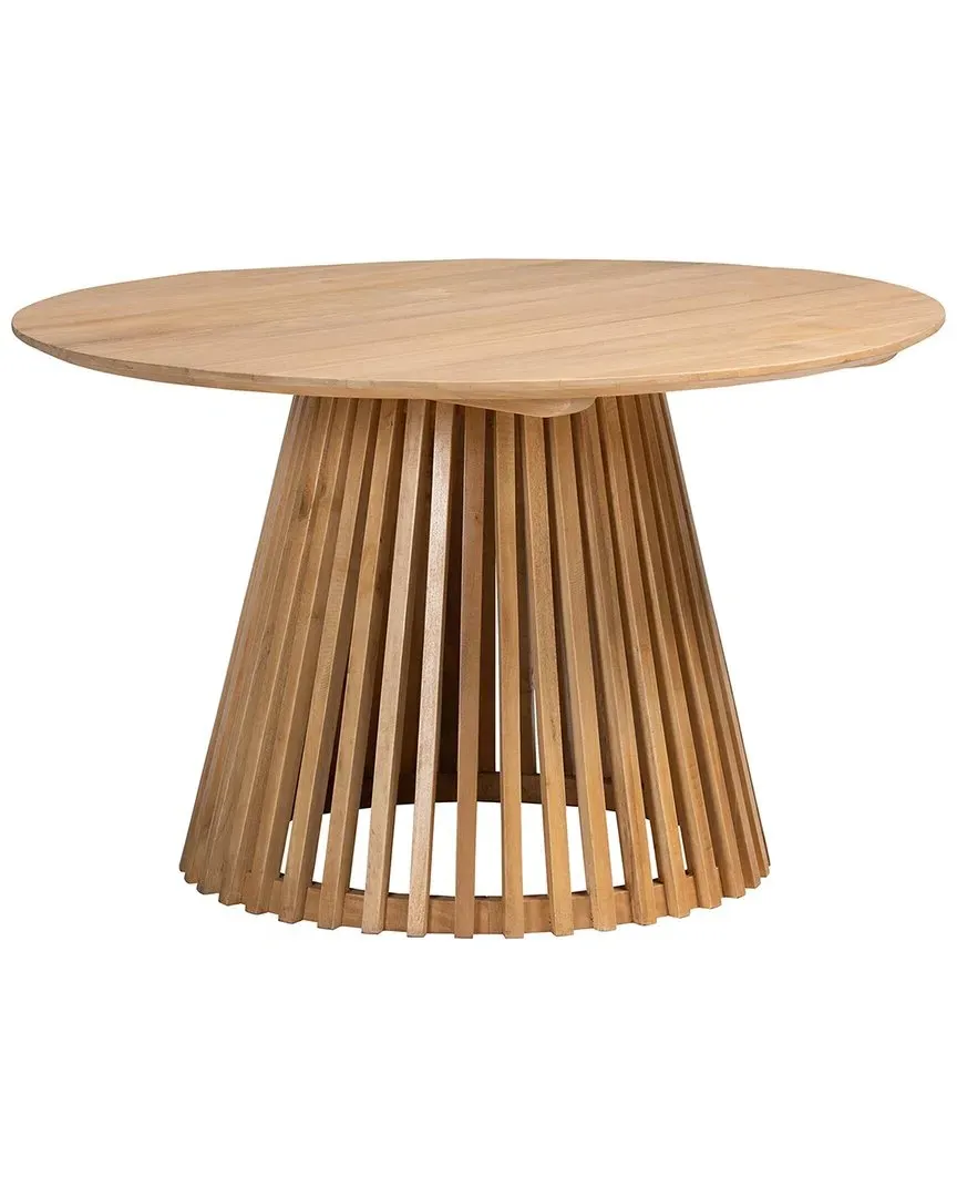 Caribic Round Dining Table - Natural Brown, Acacia Wood