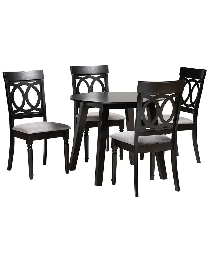 Charlotte 5-Piece Dining Set - Grey, Oak Wood