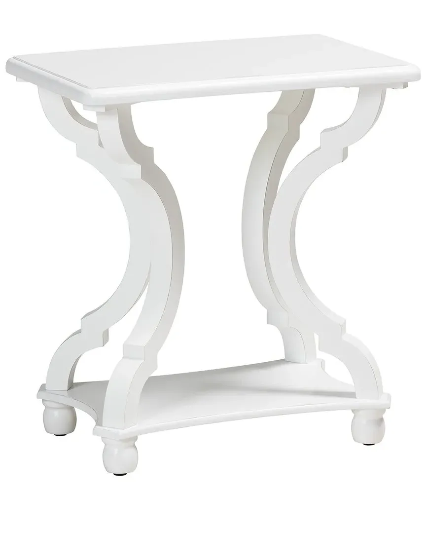 Cianna End Table with Shelf - White, Wood