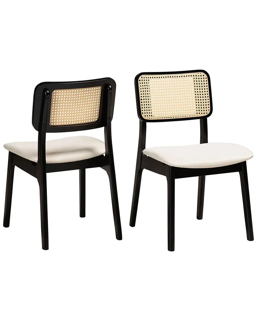 Dannon Set of 2 Dining Chairs - Cream, Fabric