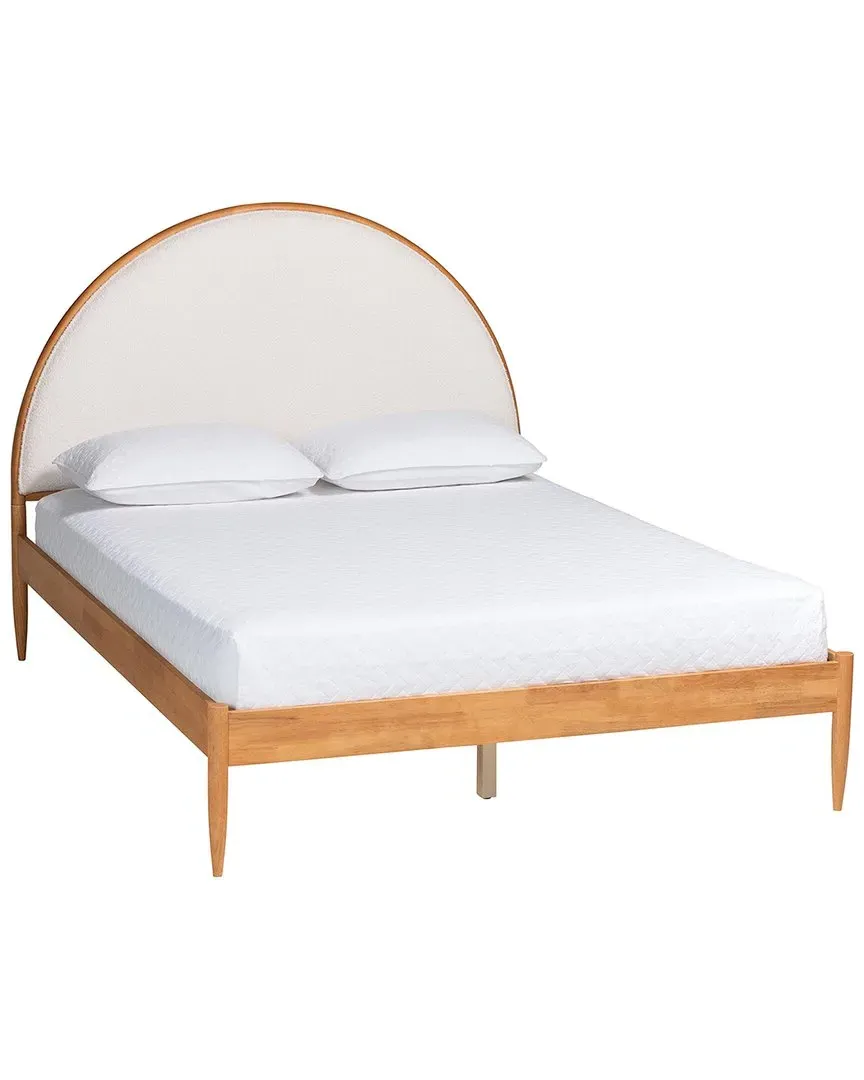 Dawson Queen Size Platform Bed - Cream, Walnut image