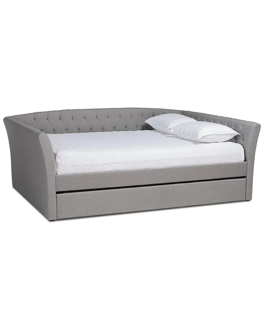 Delora Full Size Daybed with Trundle - Light Grey