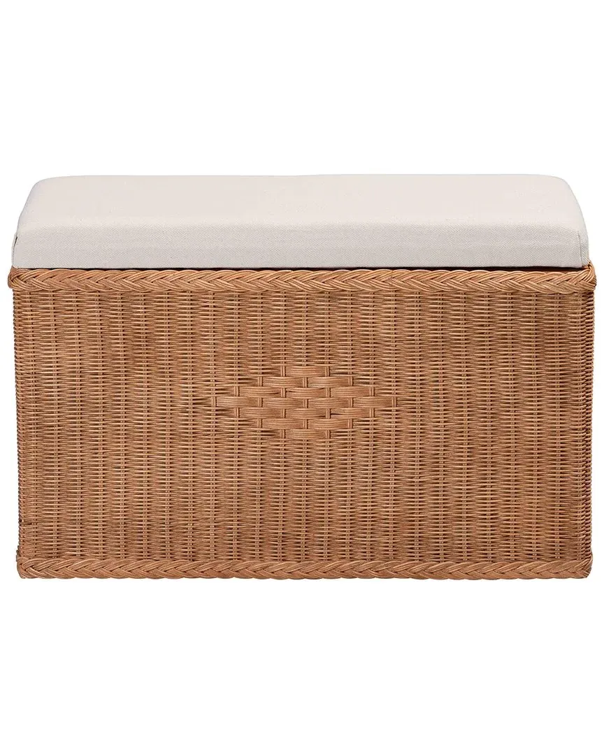 Eamon Braided Storage Bench with Lift-Top - Brown, Rattan image