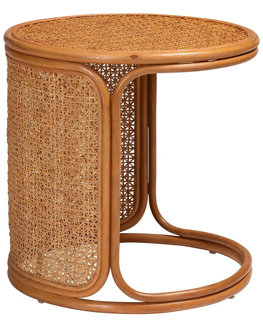 Eldon Round End Table - Light Honey, Rattan image