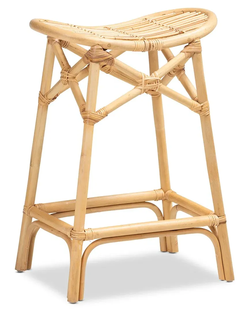 Elgon Rattan Counter Stool - Brown