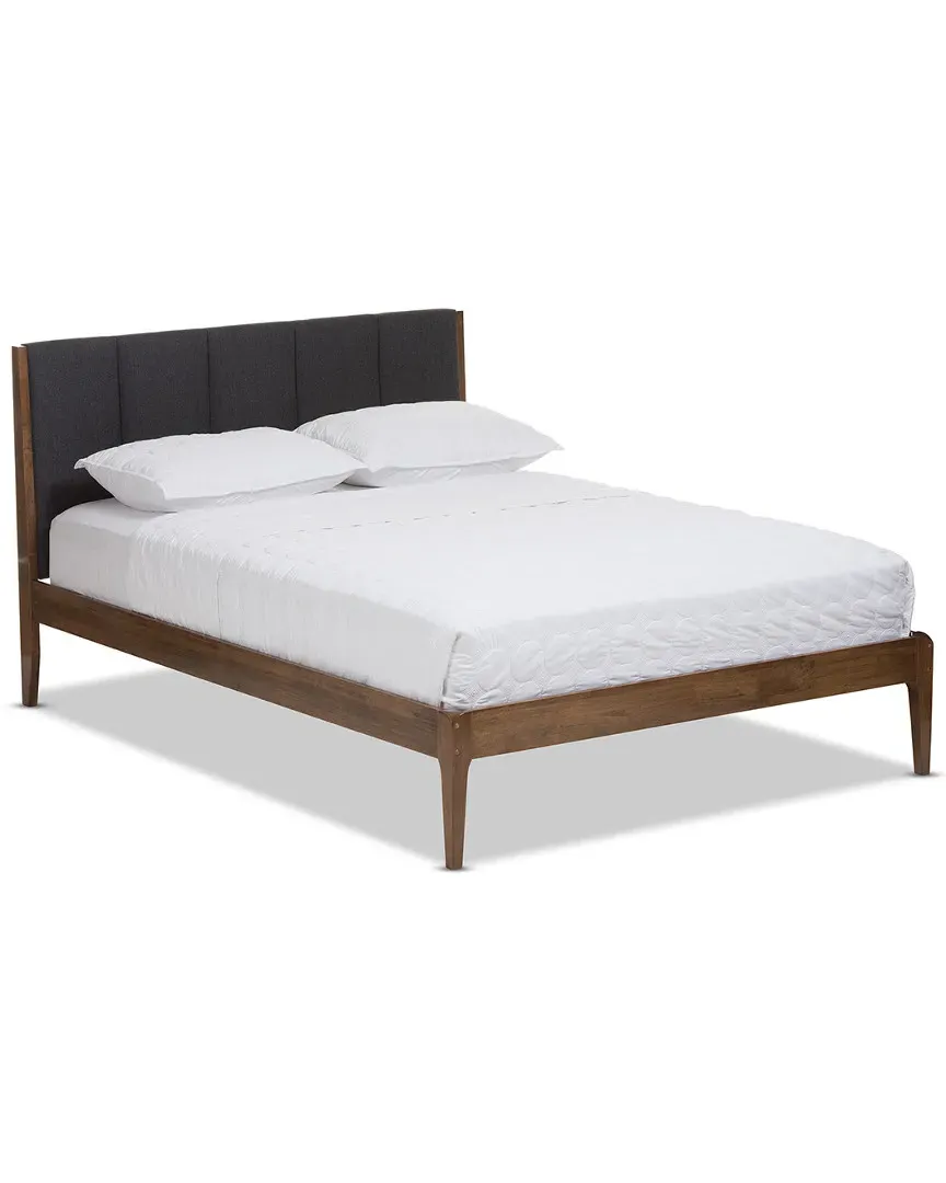 Ember King Platform Bed - Grey, Walnut Brown
