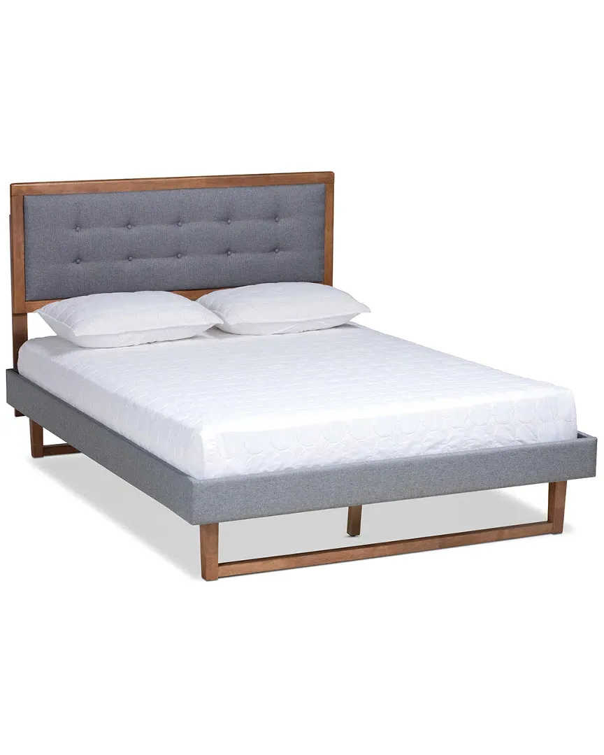 Emele Full Platform Bed - Dark Grey, Ash Walnut image