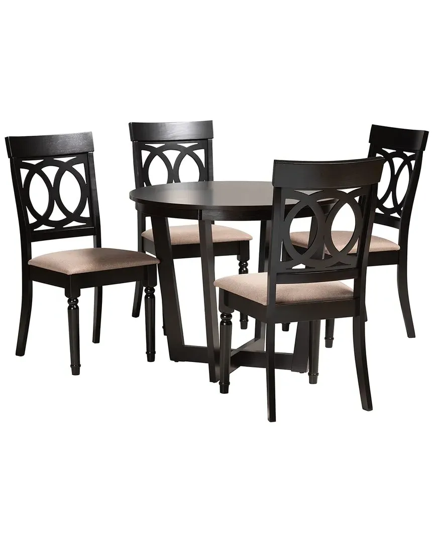 Estelle 5-Piece Dining Set - Beige, Oak Wood image