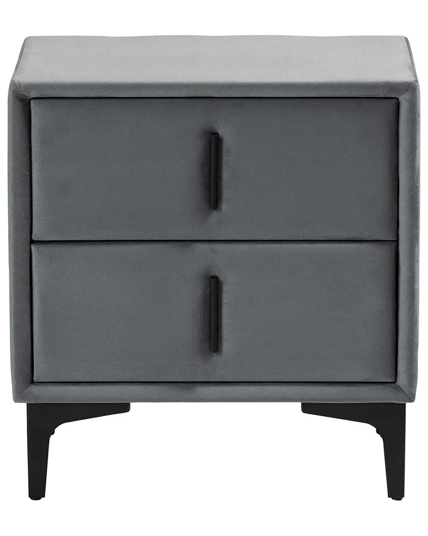 Etienne 2-Drawer Nightstand - Slate Grey, Velvet image