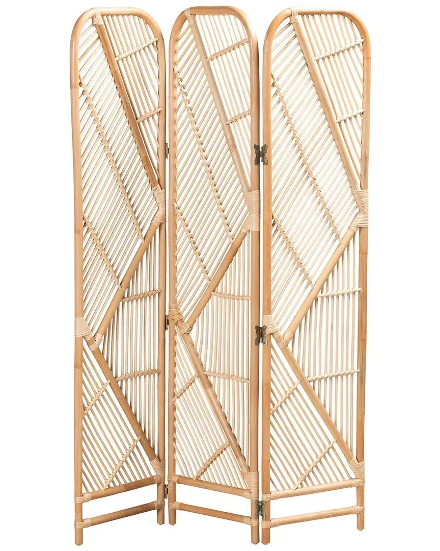 Firenze Trifold Room Divider - Natural Brown, Rattan