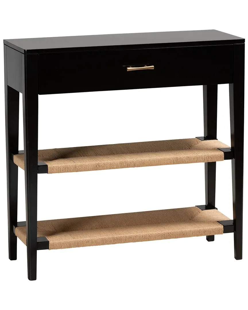 Freya Bohemian Console Table with Drawer - Black, Bayur Wood