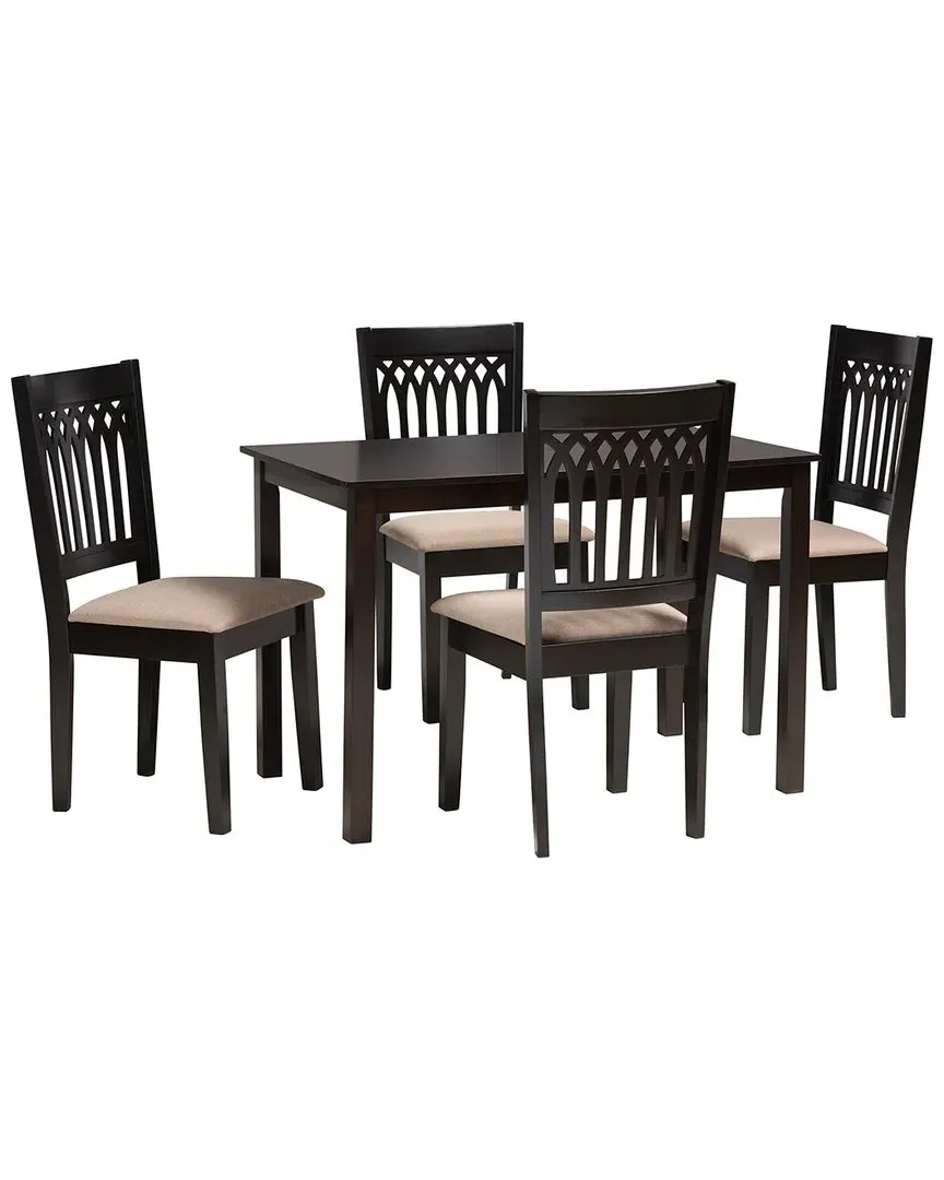 Genesis 5-Piece Dining Set - Beige, Oak Wood
