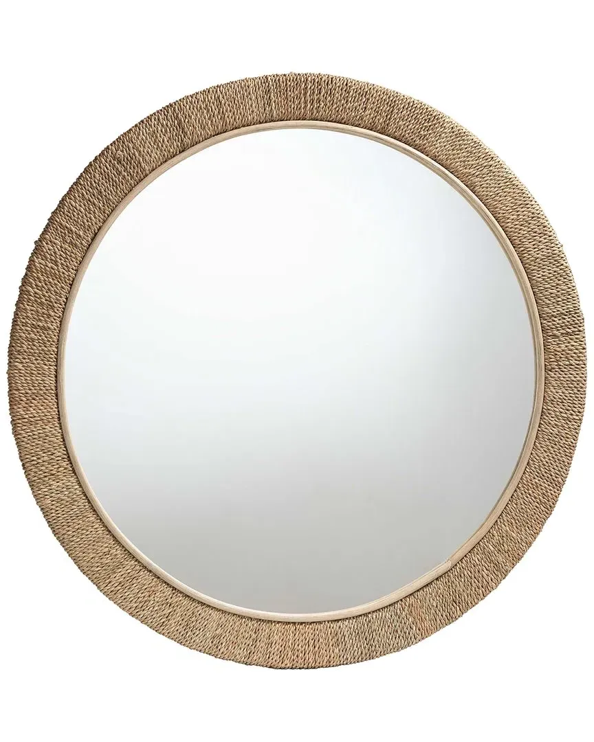 Geralyn Round Wall Mirror - Natural, Mahogany Wood