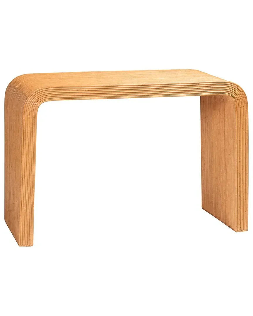 Guevara Fluted Console Table - Light Honey, Rattan