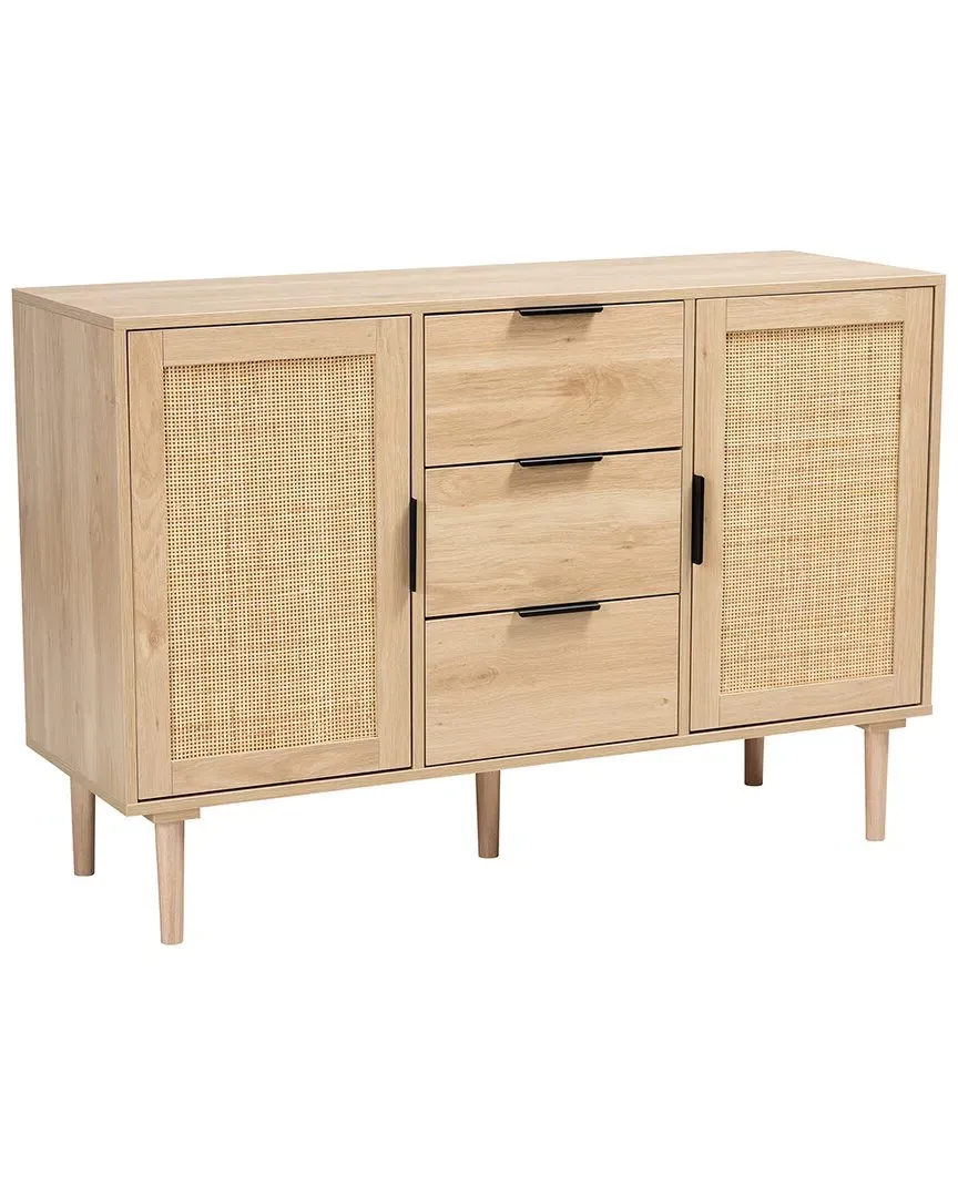 Harrison 3-Drawer Sideboard - Natural Brown, Black