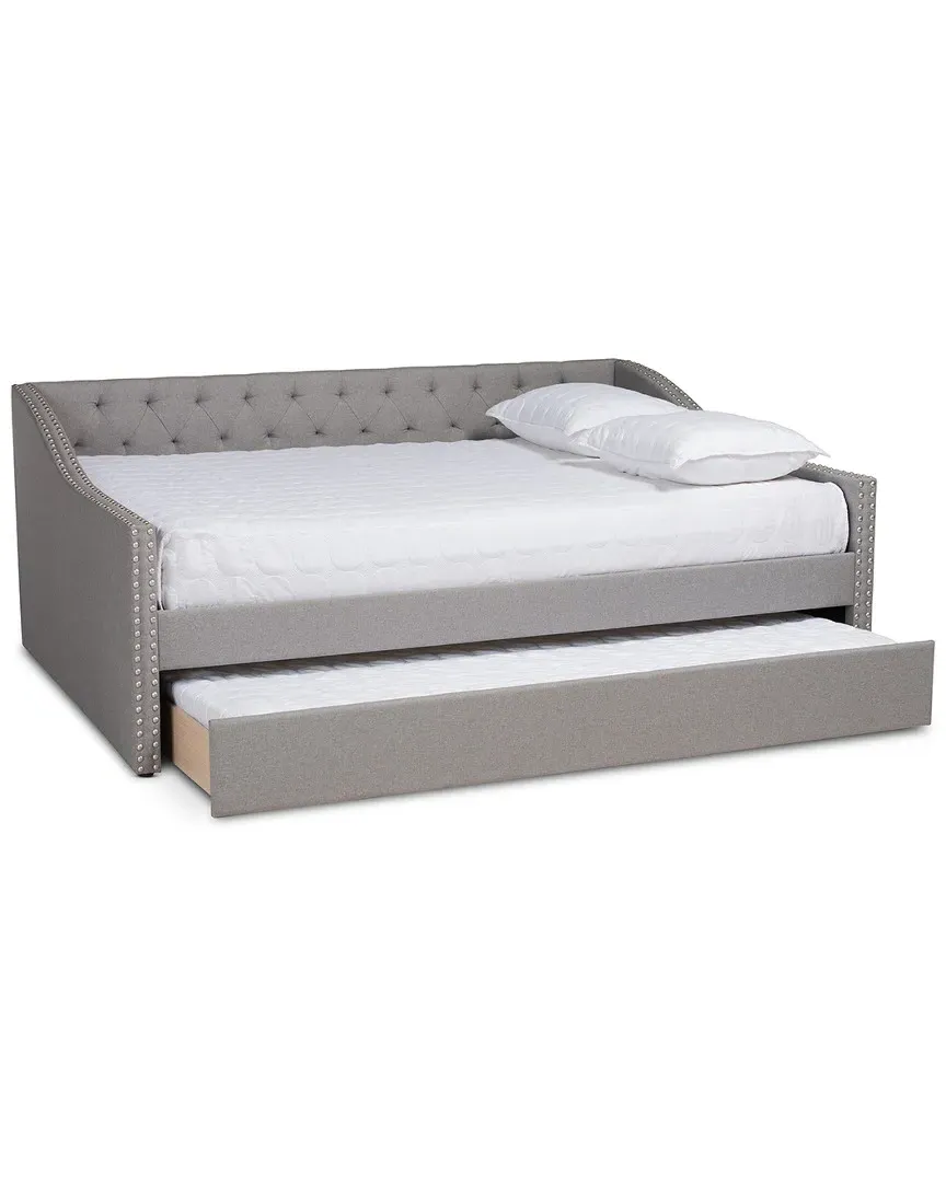 Haylie Queen Size Daybed with Trundle - Light Grey