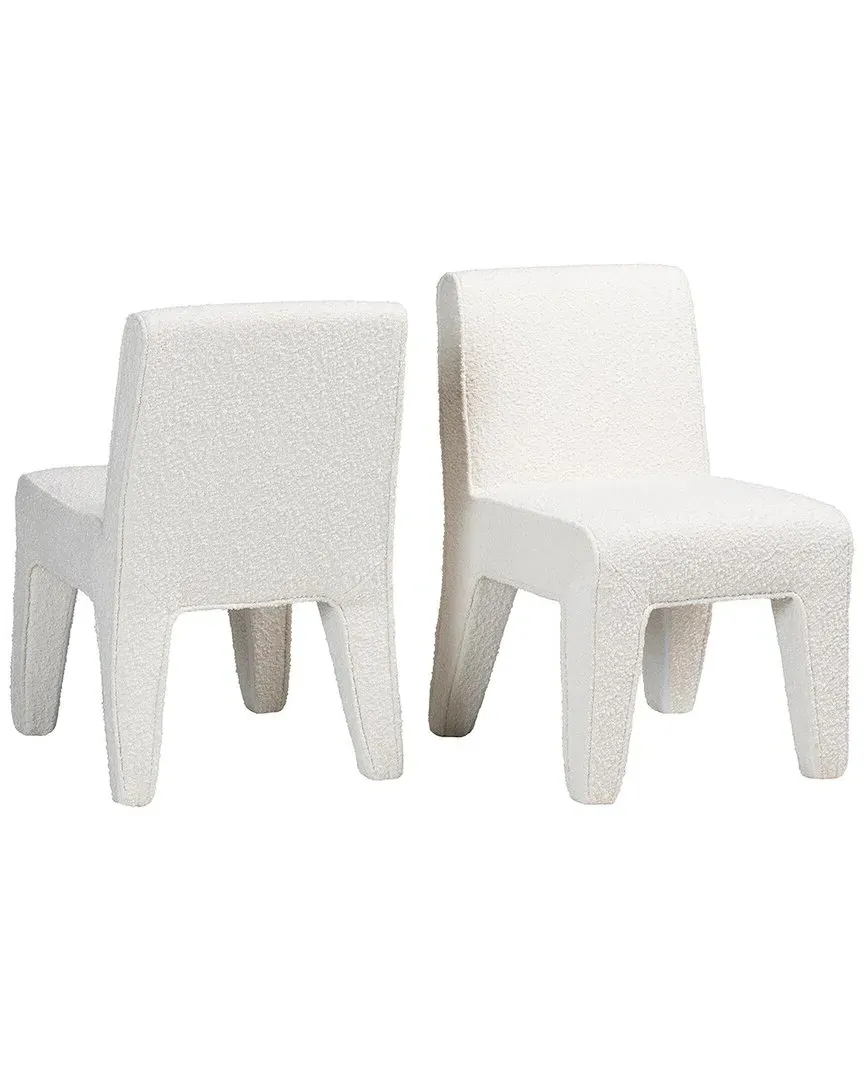 Helios Set of 2 Boucle Dining Chairs - Cream