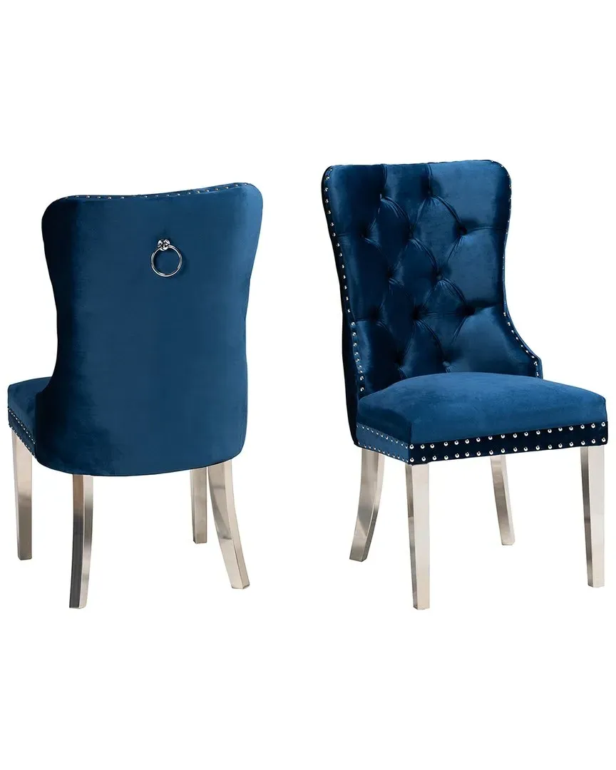 Honora 2-Piece Dining Chair Set - Black, Velvet