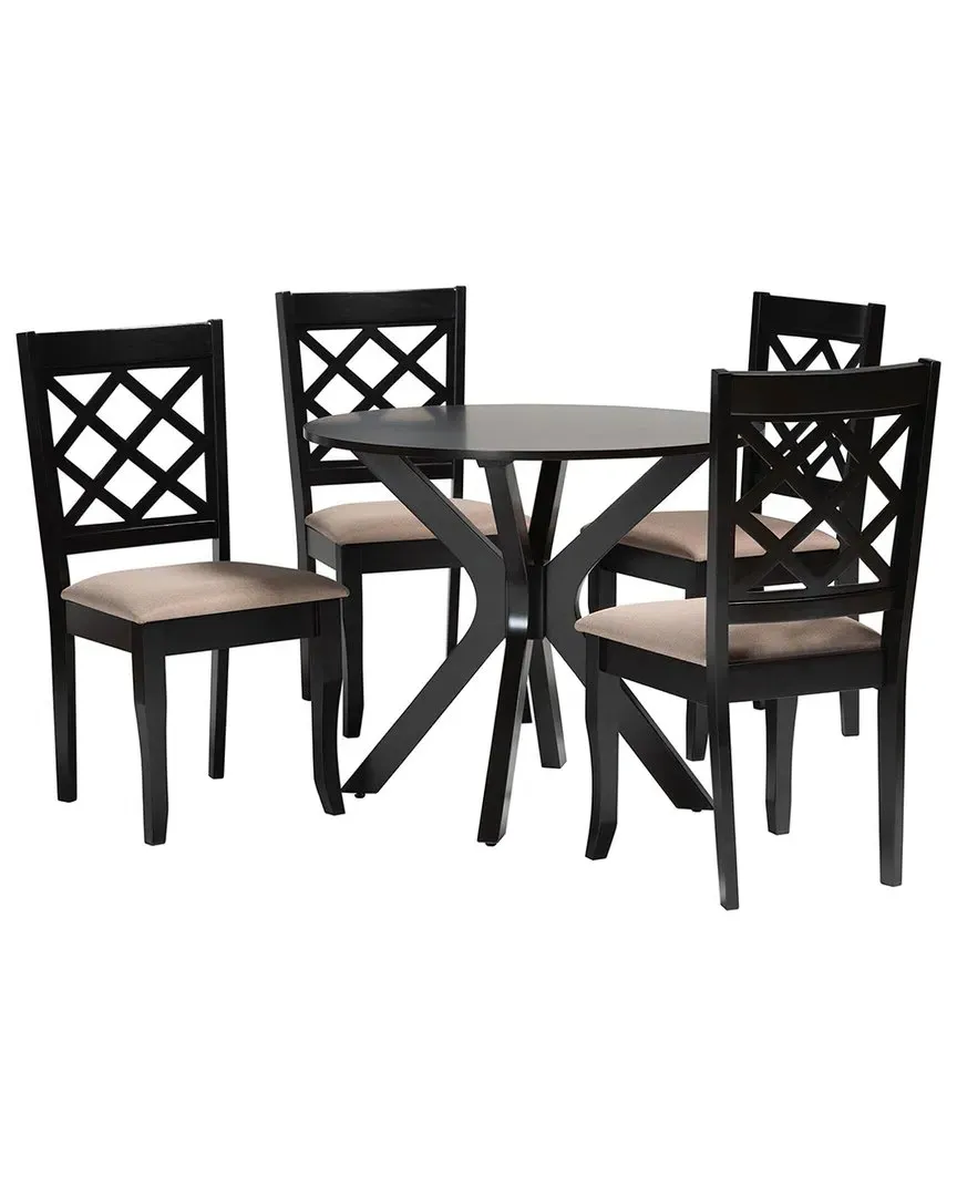 Jana 5-Piece Dining Set - Sand, Rubberwood