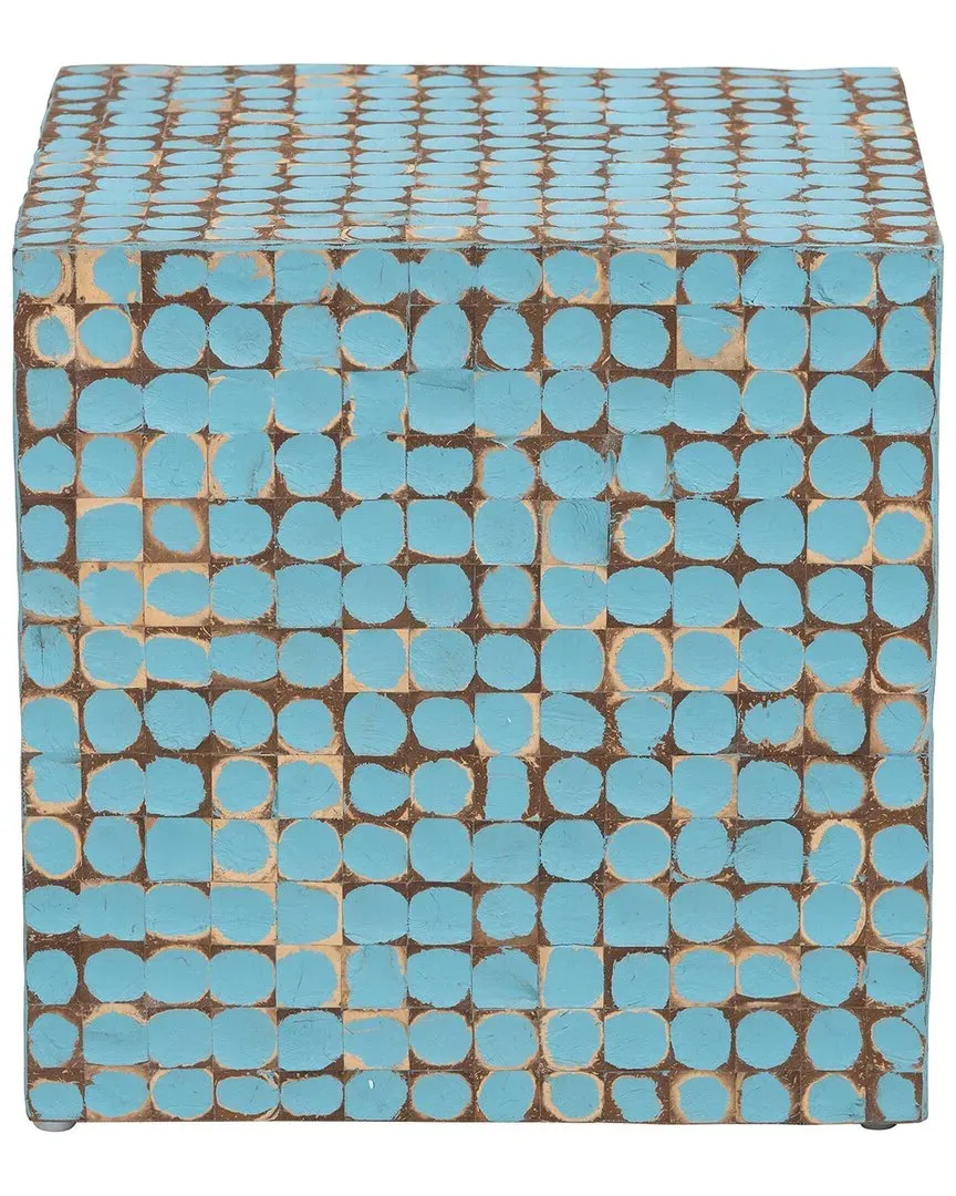 Janella Square End Table - Sky Blue, Acacia Wood image