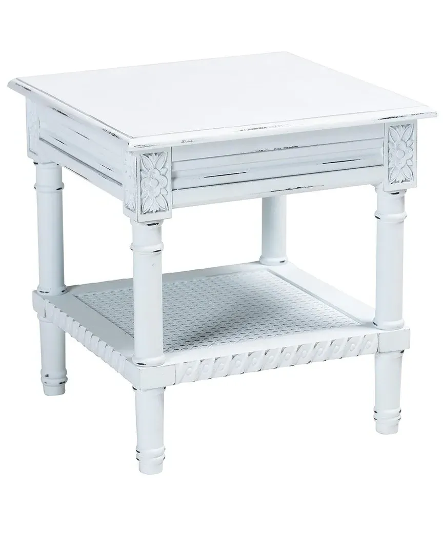 Jeanne End Table with Shelf - White, Wood image