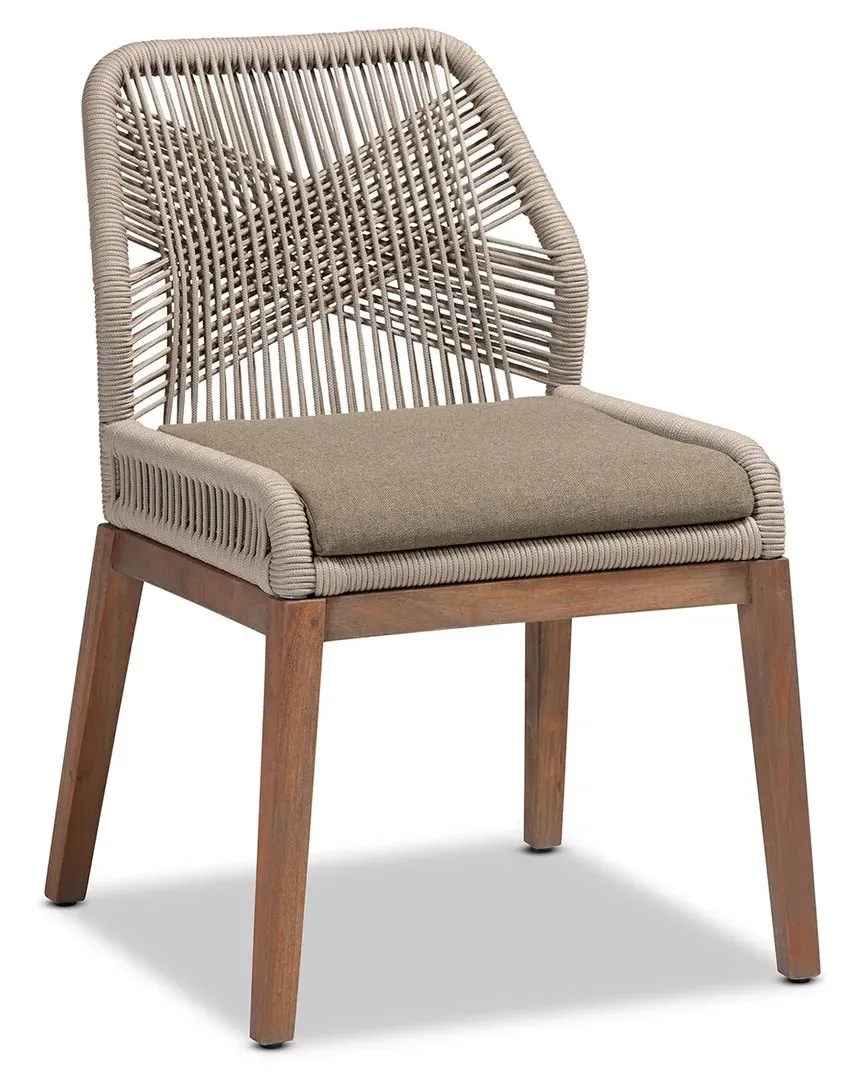 Jennifer Woven Rope Dining Side Chair - Grey, Mahogany image