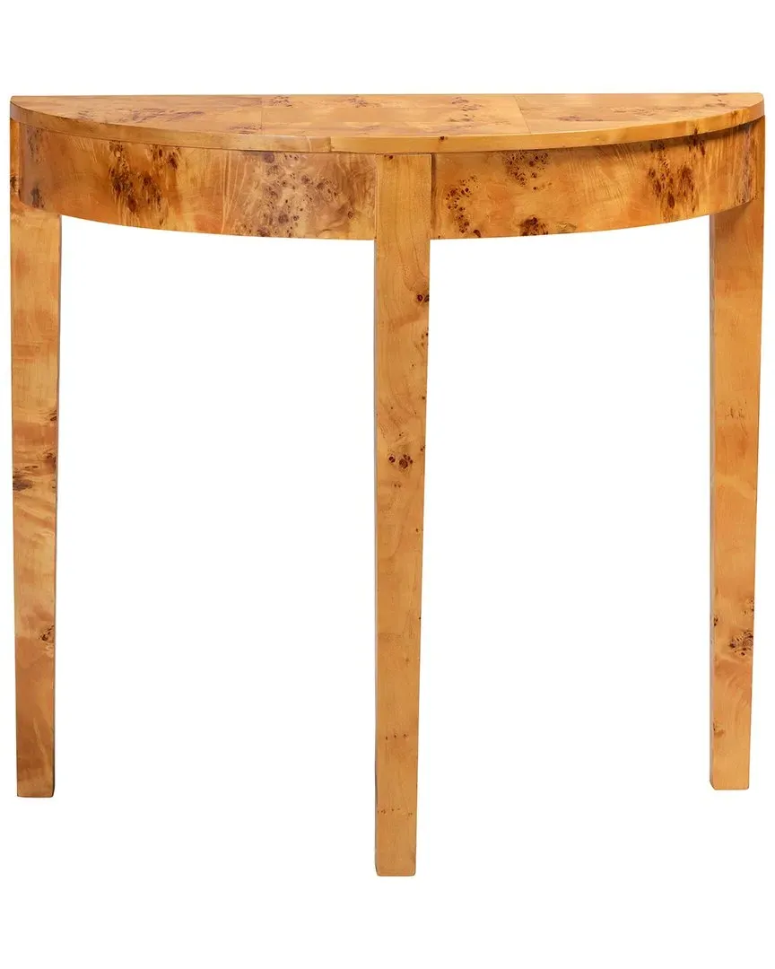 Jihan Half-Moon Console Table - Light Mappa Burl image