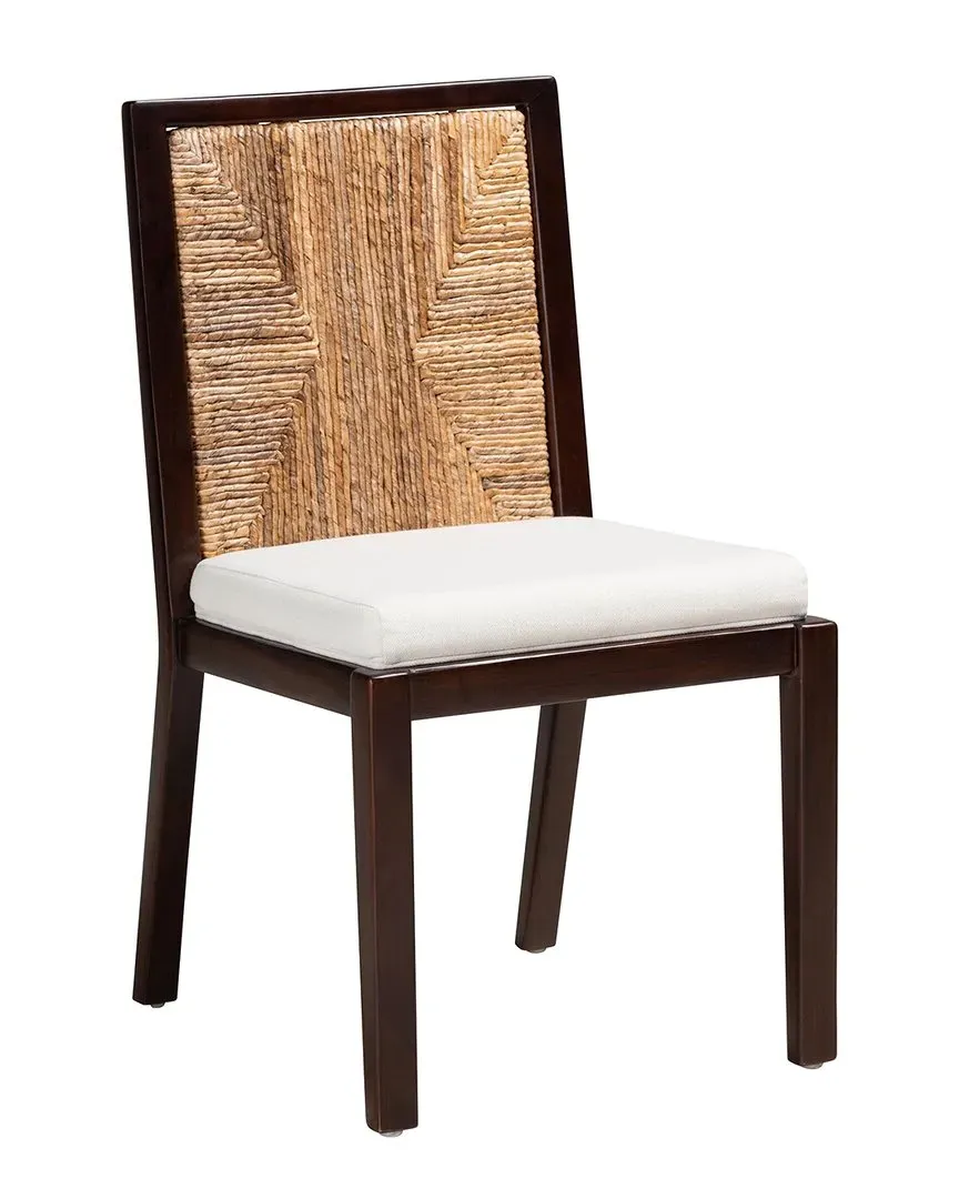 Joana Dining Chair with Cushioned Seat - Natural Brown, Mahogany