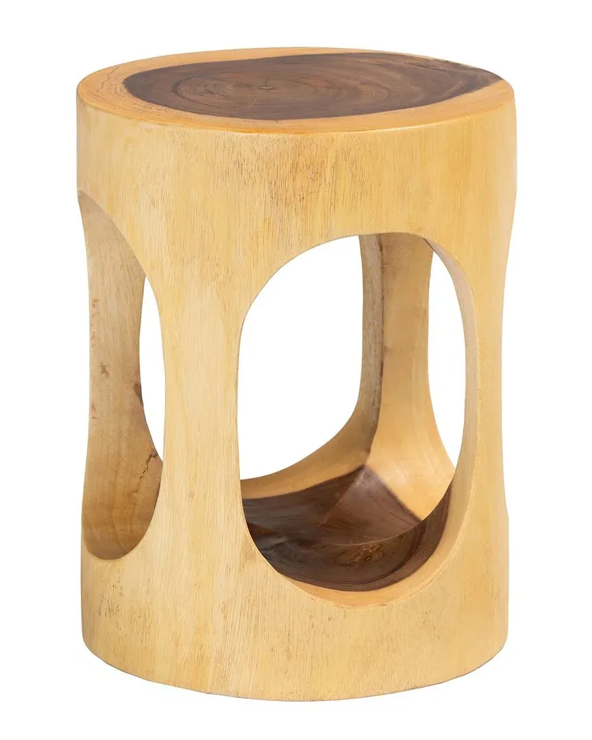 Kaseko Round Side Table - Natural Brown, Suar Wood