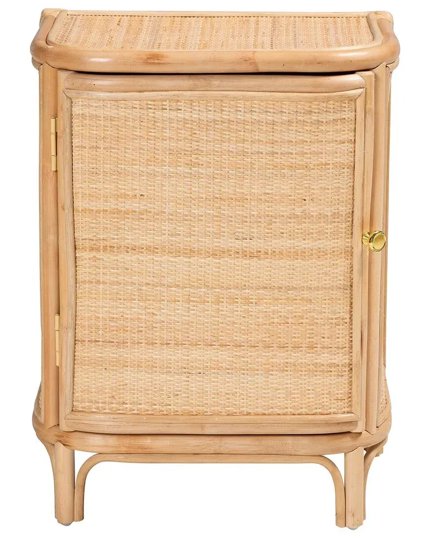 Kiara Nightstand with Door - Natural, Rattan