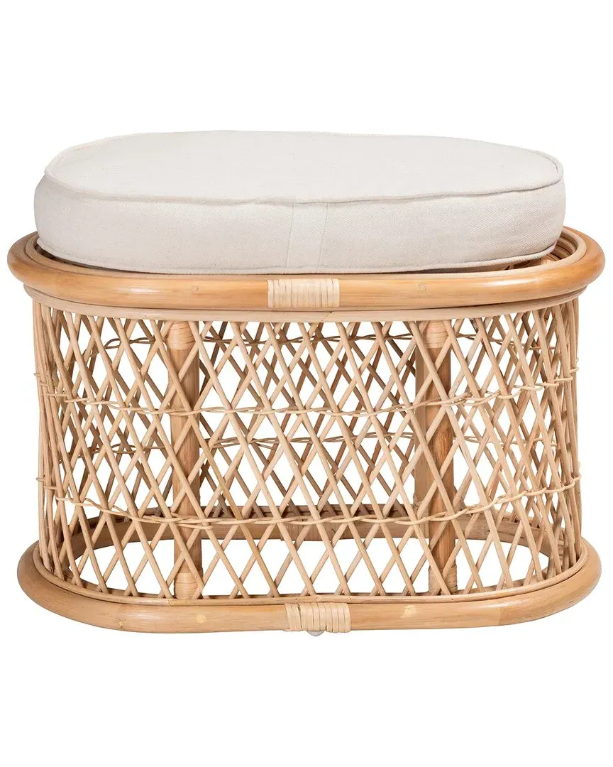 Ladonna Oval Rattan Ottoman - Natural image