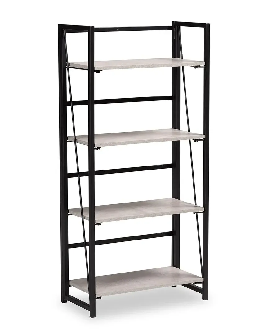 Lakota 4-Tier Display Shelf - Light Grey, Wood image