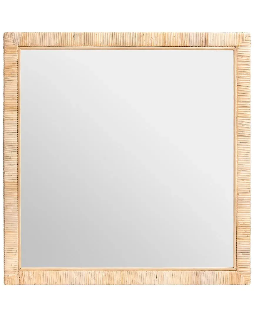 Lankston Square Wall Mirror - Natural, Rattan