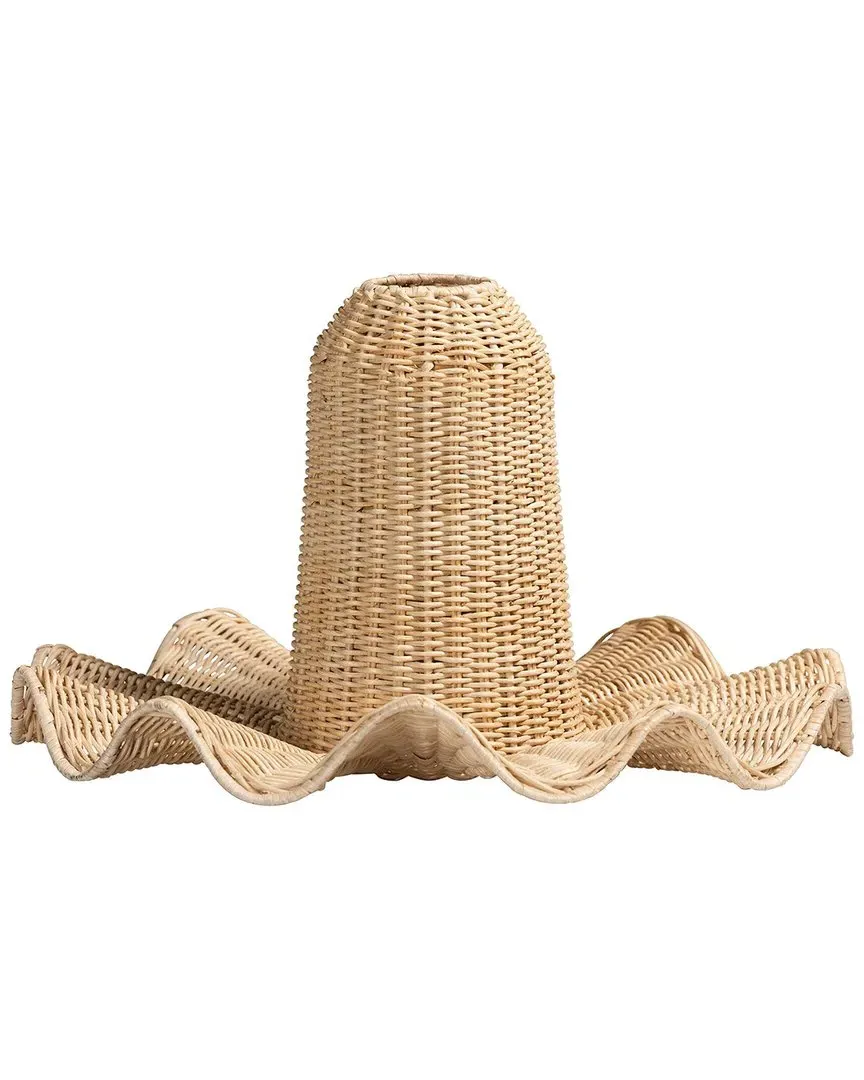Lavada Scalloped Pendant Lampshade - Natural, Rattan
