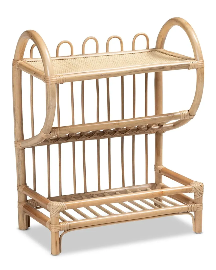 Liora 2-Tier Display Shelf - Brown, Rattan image