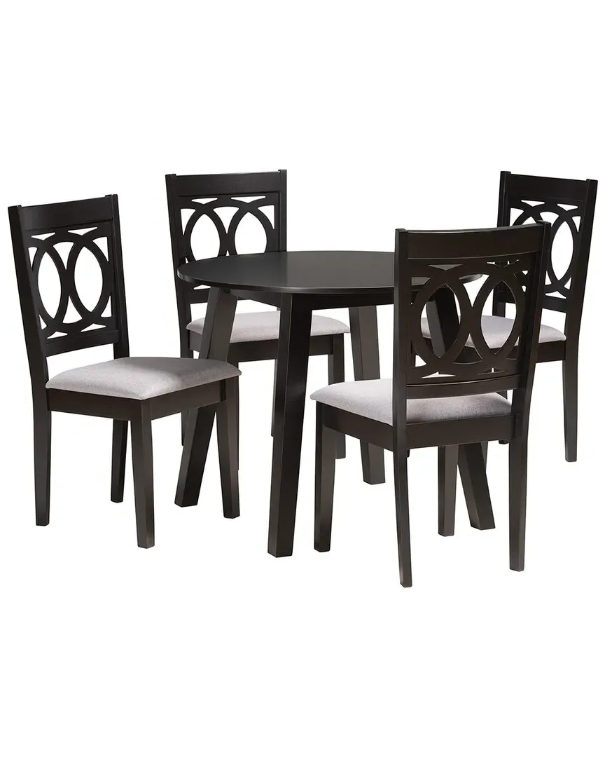 Louisa 5-Piece Dining Set - Grey, Rubberwood