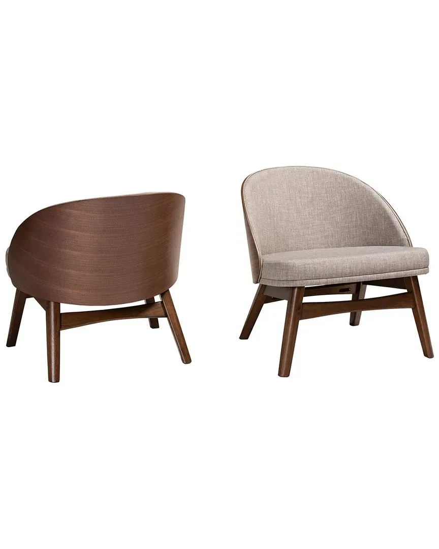 Lovella 2-Piece Accent Chair Set - Grey, Walnut