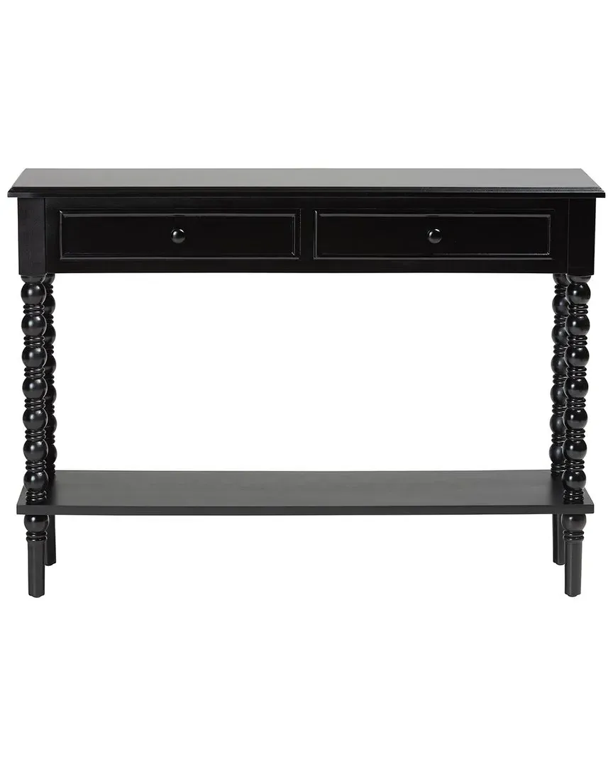 Malinda 2-Drawer Console Table with Spindle Legs - Black