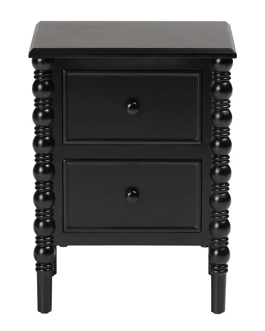 Malinda 2-Drawer End Table with Spindle Legs - Black image