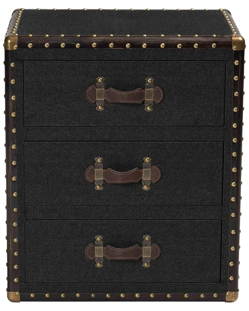 Mallison 3-Drawer End Table with Storage - Black, Canvas